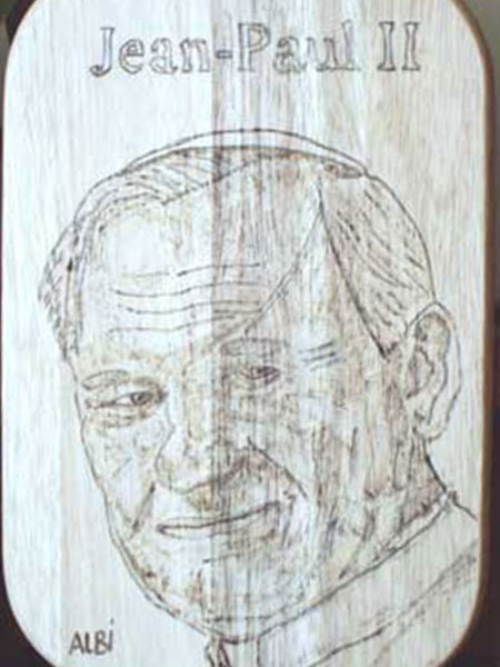 Brandmalerei - Jean-Paul II