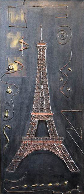 Mischtechnik - Eiffelturm - Paris