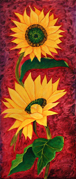 Öl Malerei - Sonnenblumen