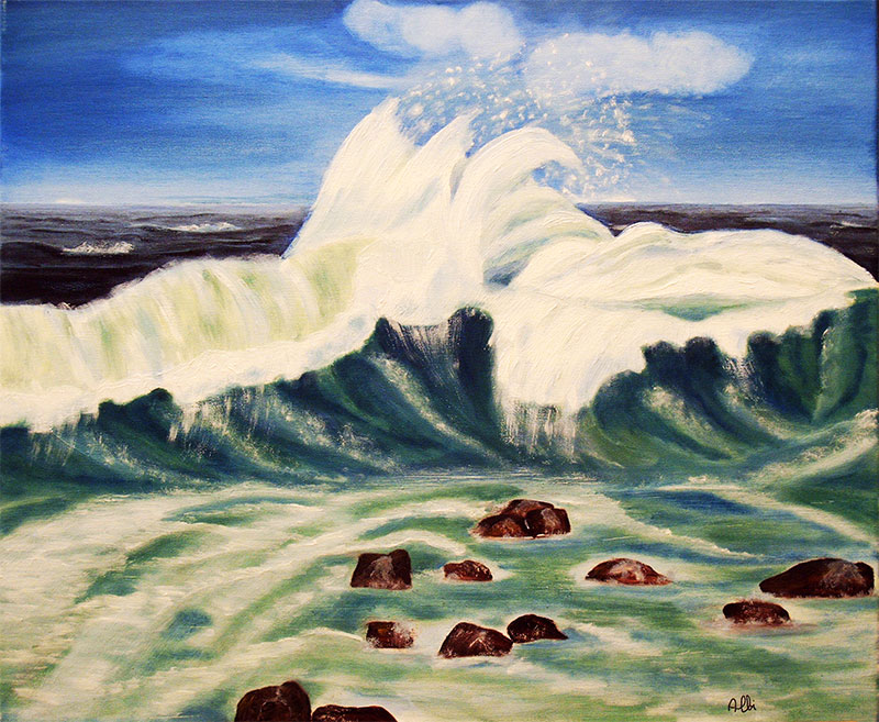Öl Malerei - Welle