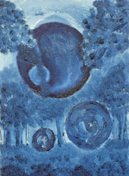 Abstrakt Malerei - Blau Wald