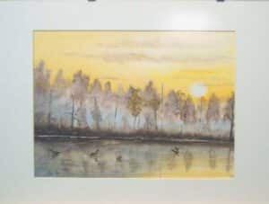 Aquarell Abendnebel
