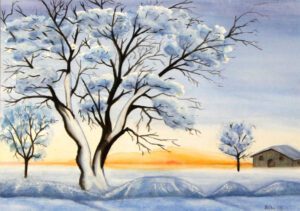 Aquarell - Winterlandschaft